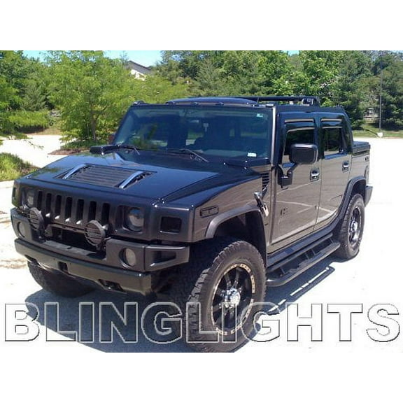 2002 2003 2004 2005 2006 2007 2008 2009 Hummer H2 Tint Protection Film for Smoked Headlamps Overlays
