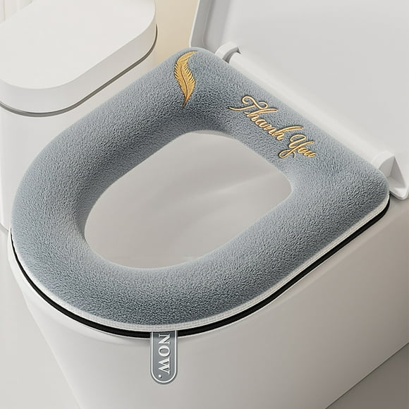 16.93"x15" Toilet Seat Cover Toilet Lid Cover Cushion, Toilet Lid Covers for Bathroom, Fuzzy Seat Covers Bathroom Toilet Seat Cover