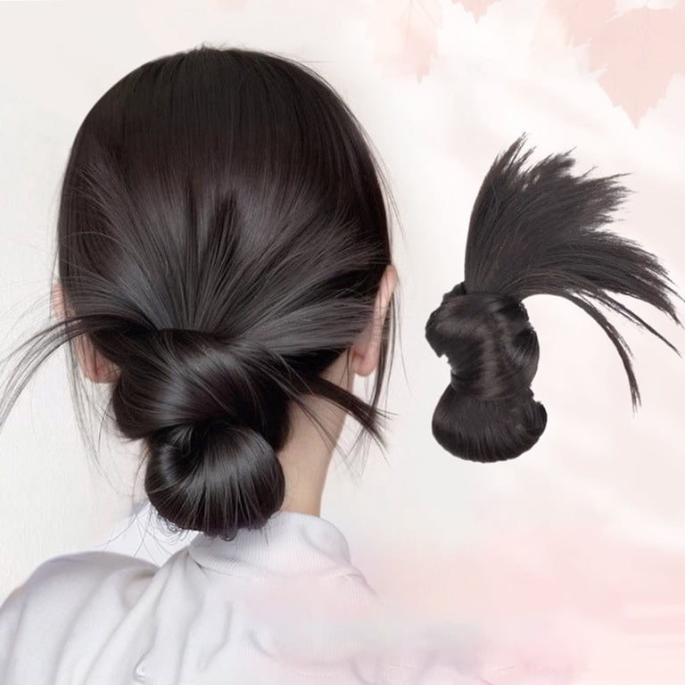 Barrettes Clip On Feathered Bun Wig Messy Bun Hair Piece  display picture 3