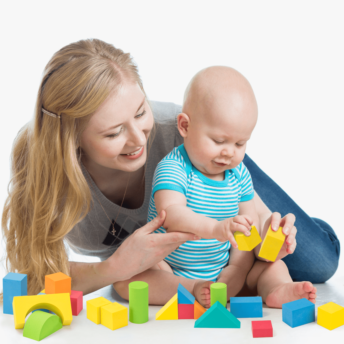 UNIH Building Blocks for Toddlers 1-3, Foam Blocks Toys Soft Blocks Gifts  Toys Set for 1 2 3 4 Year Old Boy Girls (46PCS)