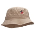 thumbnail image 5 of American Star Flag Embroidered Bucket Hat - Khaki OSFM, 5 of 5