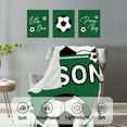thumbnail image 2 of Custom Baby Bedding Set for Boys-Green Football Design,Personalized Name 5 Pcs Nursery Bedding-Soft Chic Blanket,Sheet,Changing Pad Cover, Room Rug and Wall Art Set for Newborns Gifts, 2 of 8