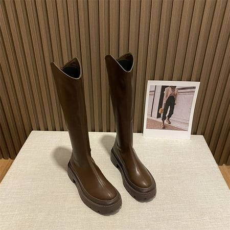 

HHH White Chelsea Boots Long Biker Boots 2023 New Martin Boots Autumn and Winter Women s Shoes Long and Mid-Calf Length Long Boots