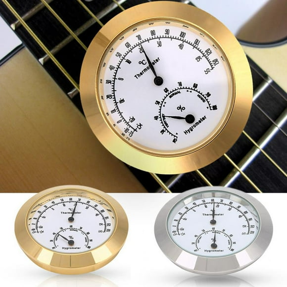 Round Thermometer Hygrometer Violin Guitar Case Humidity Temperature Meter Gauge Music Instrument Accessory