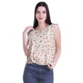 thumbnail image 4 of Moomaya Hauts en Jersey de Coton pour Femmes Sans Manches Imprimé Col Rond Tenue Décontractée, 4 of 4
