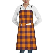 Disketp Fall Buffalo Plaid Kitchen Apron with adjustable Aprons for Women with Pockets Cooking Powder Pink Apron
