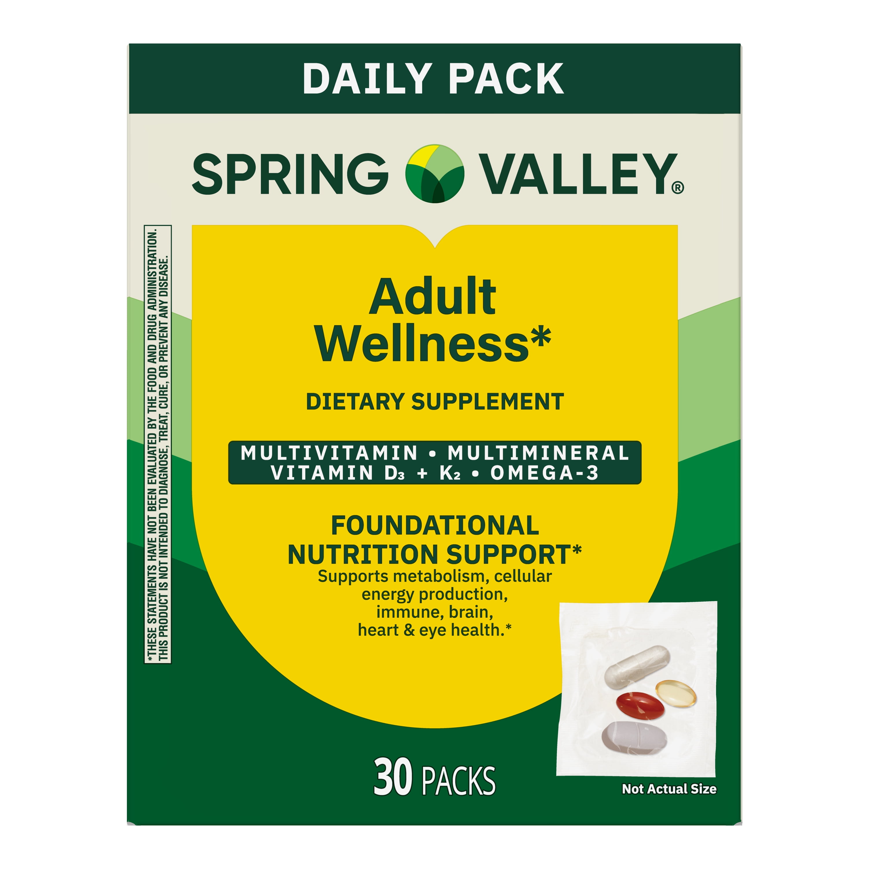 Spring Valley Adult Wellness Daily Pack, 30ct