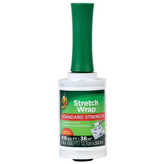 Duck Brand Plastic Stretch Wrap, 5 in. x 1000 ft., Clear
