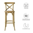 thumbnail image 3 of Modway Gear X-Back Wood Fully Assembled Bar Stool in Natural, 3 of 10