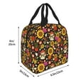 thumbnail image 2 of Yiaed Sunflowers Mushrooms Print Insulated Lunch Bag Reusable Cute Tote Lunch Box, Leakproof Cooler Lunch Bags for Work Office Travel School Picnic, 2 of 5