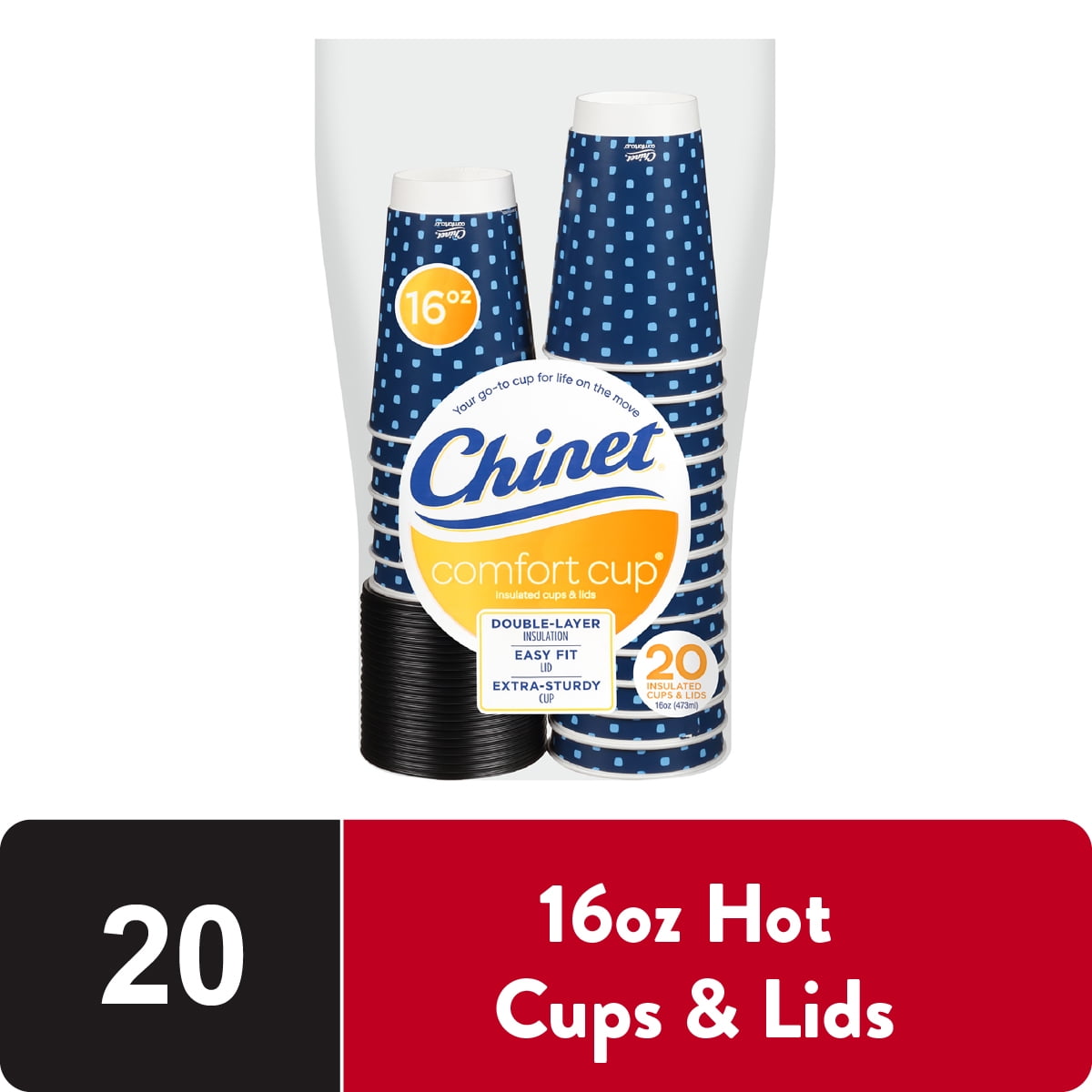 Comfort Cup Hot Cups with Lids, 16 oz, 20 Count