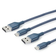Blackweb 6 ft. Sync & Charge Cable with Micro USB Connector Blue, 2 Pack