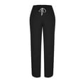 thumbnail image 6 of Side Split Cropped Pants for Womens Drawstring Elastic Waist High Waisted Pants Slim Fitted Joggers Pants Tummy Control Athletic-Fit Sweatpants Bussiness Office Work Pants with Pockets, 6 of 7