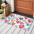 thumbnail image 4 of 2x3 Ft Entryway Area Rug, Colorful Love Heart Kitchen Rug Runner Washable Floor Mat, Modern Art Blue Yellow Red Non Slip Indoor Door Mat Throw Carpet for Bathroom Living Room Bedroom, 4 of 8