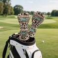 thumbnail image 4 of Uorisanigo Golf Club Head Covers for Woods and Drivers - Premium PU Leather Western Aztec Tribal Cow Print Golf Headcovers - 3 Piece Set for Men and Women, Waterproof & Durable, 4 of 7