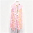 thumbnail image 3 of Girls' Christmas Sequin Shawl 3-10Y - Sparkly Hooded Stage Performance Cape for Festival Dress-Up & Party Outfits, 3 of 5