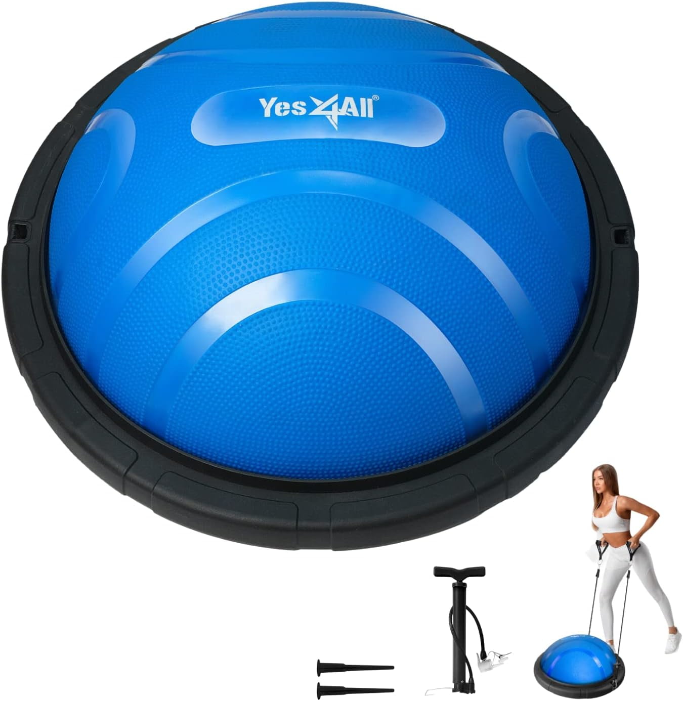 Yes4All Upgraded Premium Half Ball Balance Trainer with Hook, Stability