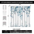 thumbnail image 6 of Blue Eucalyptus Leaves Shower Curtain, Aesthetic Art Watercolor Plant Floral Leaf Bathroom Decor, Waterproof Fabric Shower Curtain Set with Hooks 72x72 Inches, 6 of 6