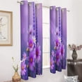thumbnail image 3 of Vibrant Purple Floral Garden Window Blackout Curtain 3d Printed Blackout Curtain Bedroom Living Room Hotel Window 2 Panel Shade, 3 of 6