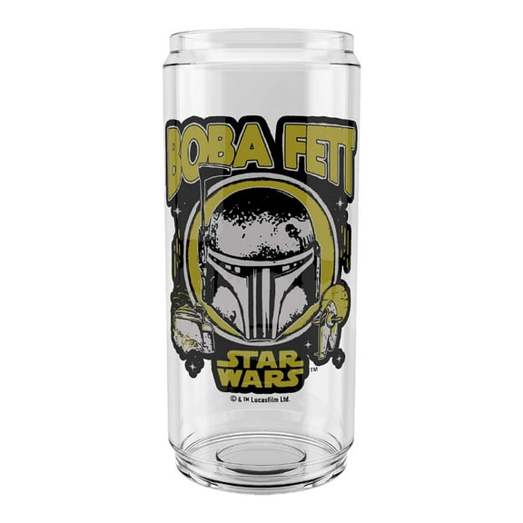 Star Wars: The Book of Boba Fett Distressed Helmet Tritan Can Shaped Cup Clear 16 oz.