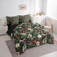 thumbnail image 3 of Homewish Teens Chic Flowers 7-Piece Twin Bedding Sets,Exotic Style Bedding Comforter Set,Botanical Plants Floral Breathable Sheet Sets,Luxury Bedroom Decor,Reversible, 3 of 8