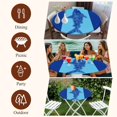 thumbnail image 6 of Shark Mandalas Round Tablecloth 55-60 Inch Round Fitted Table Cloth with Elastic Edge, Boho Modern Orange Blue Stripe Tropical Waterproof Table Cover Protector for Outdoor Picnic Party Dining, 6 of 6