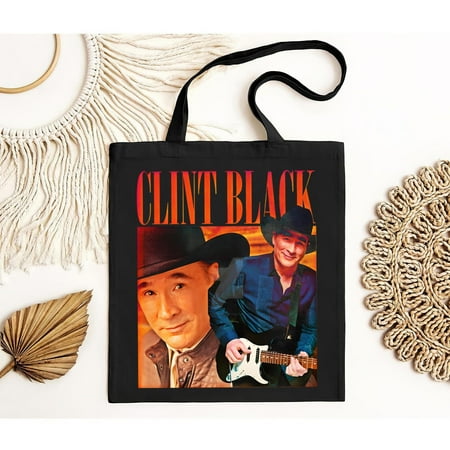 vintage Clint Black Tote Bag  Tote Bag ® Your Go To For Effortless Fashion.-TH7488