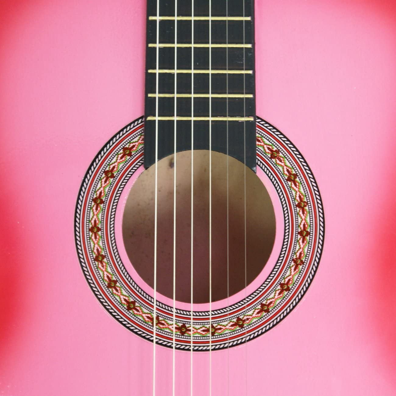 Beginners 38 inch Acoustic Guitar Package Kit for Right-handed Starters Kids Music Lovers w/Case, Strap, Pitch Pipe and Pick (Pink)