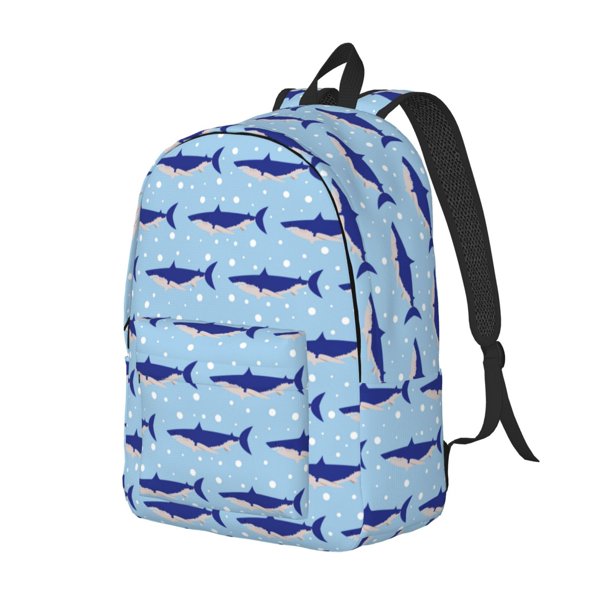 Easygdp Cute Shark Mochila de Lona Resistente para Laptop, Compatible con Laptops de 15 a 17 pulgadas, Ideal para Escuela, Trabajo y Viajes-Medium