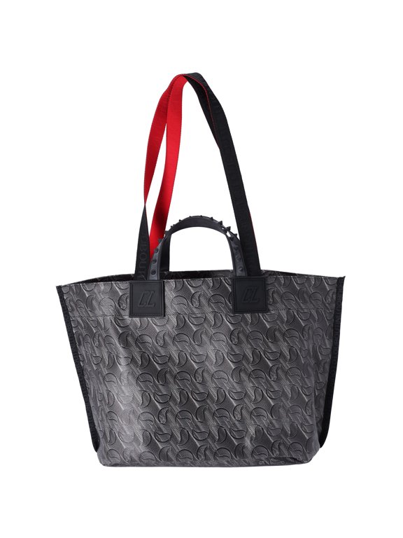 Pre-Owned Christian Louboutin Loutote Bag Dark Gray Black PVC Rubber