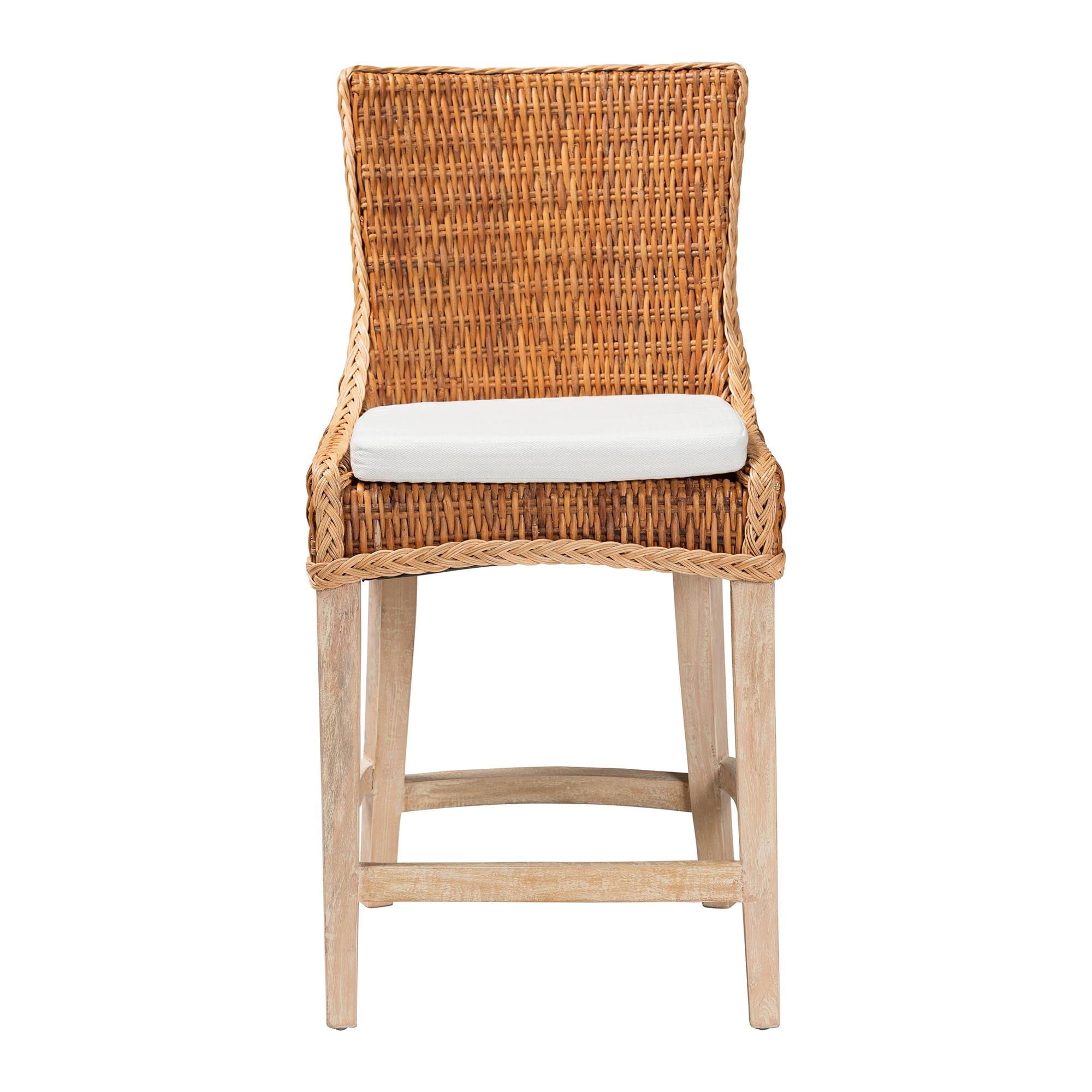 bali & pari Derris Boho Counter Stool, 24.4" H, Light Honey