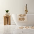 thumbnail image 2 of Noble Linens Floral Pattern Cotton Bath Mat, 24 in x 17 in, Folk Leaves Natural, 2 of 12