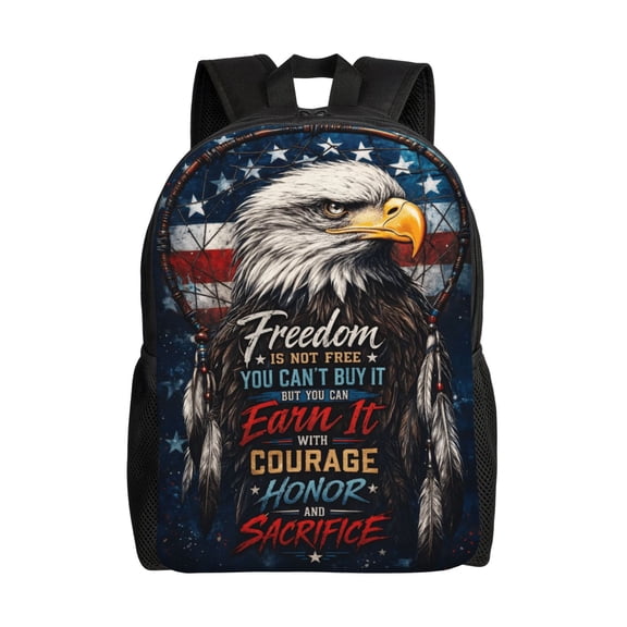 American Eagle Backpack Full Front Print Travel Laptop Bag for Men and Women