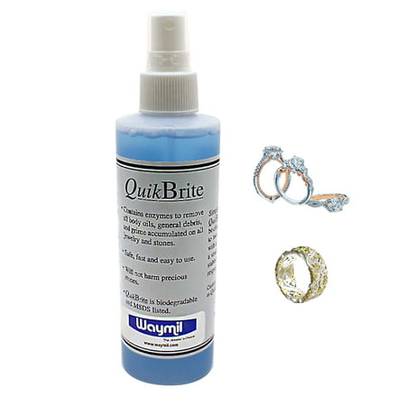 QUICK BRITE JEWELRY CLEANER 8 Oz SAFE, NON TOXIC, BIODEGRADABLE EASY TO USE