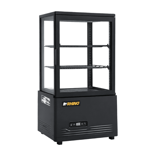 Vitrina Refrigerada Vertical Panorámica Rhino, 60 L, Exhibidor Comercial de 4 Lados de Vidrio, LED, con Control de Temperatura, VIVEPA-2