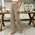 thumbnail image 5 of ClodeEU Women's Elastic Waist Straight Leg Pants With Pockets,Solid Color Casual Fashion Trousers ,Women's Plus XXL, 5 of 6