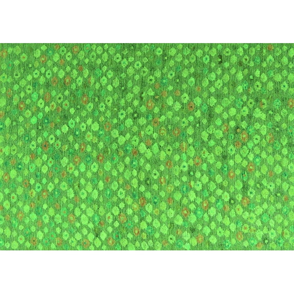 Ahgly Company Indoor Rectangle Abstract Green Modern Area Rugs, 8' x 10'