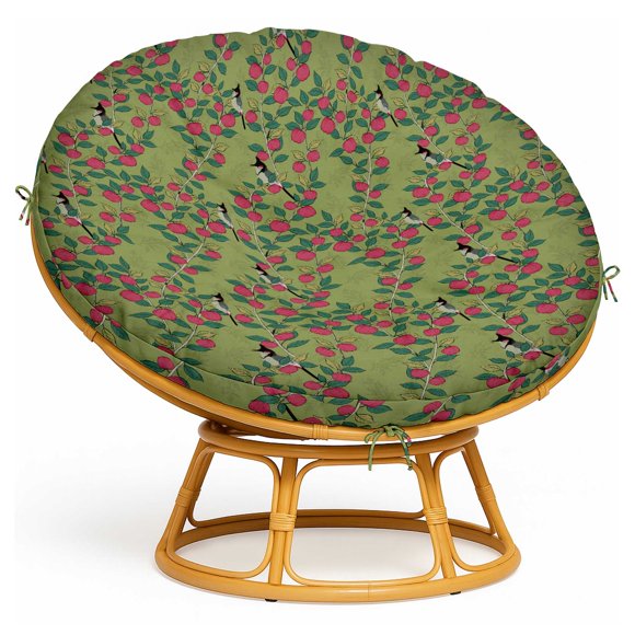 Vargottam Housse de Coussin Papasan 55 Pouces - Tissu Durable et Imperméable avec Fermeture Éclair Latérale et 8 Cordons à Nouer - Patio/intérieur - Imprimé Feuilles