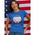 thumbnail image 2 of Fourth Of July Badge Shaped T-Shirt Women -Image by Shutterstock, Female XX-Large, 2 of 4