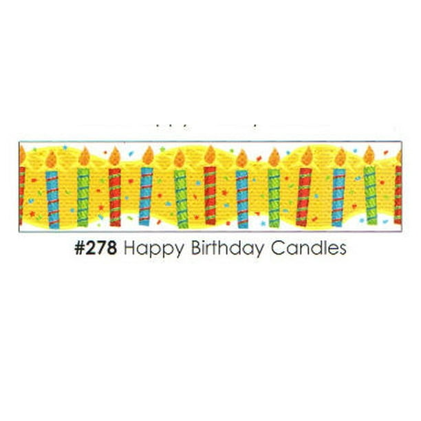 Happy Birthday Candles 3 Strips Edible Frosting Photo Cake Border