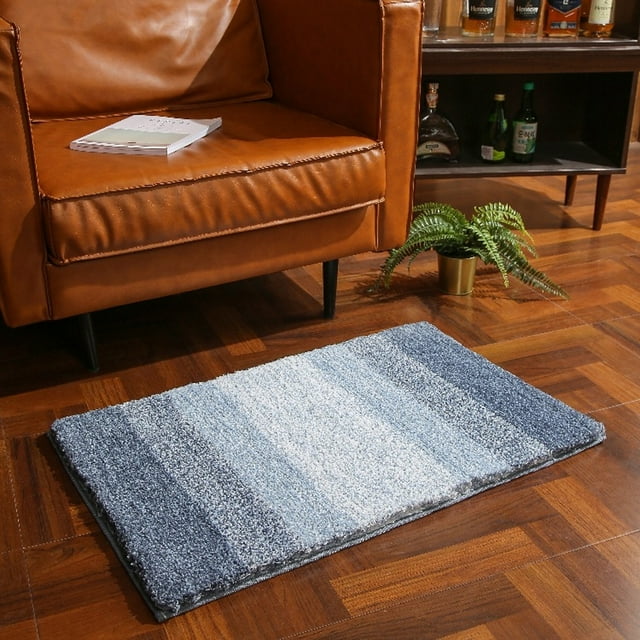 Alfombra De Baño De Fibra De Poliéster Absorbente Antideslizante Con Color Degradado, Fuerte Absorción De Agua, Uso Multifuncional Para Baños De Entrada Del Hogar