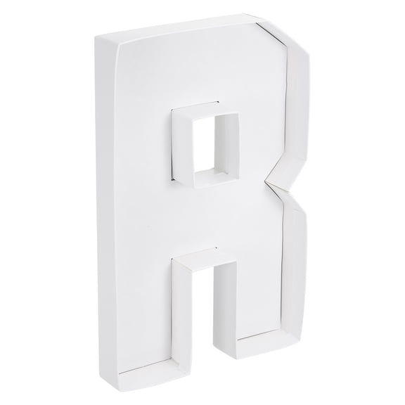 Uxcell 10" Cardboard Letter, Letter R Paper Box Fillable Tray Container for Mache Chocolate Candy Decorations, White
