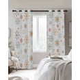 thumbnail image 2 of Christmas Snowflake Blackout Curtains for Bedroom - 84 Inch Long Light Blocking 2 Panels Set, Xmas Yellow Teal Snow Winter Holiday Thermal Insulated Living Room Drapes Grommet Window Curtains 52"x84", 2 of 8