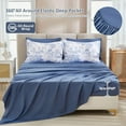 thumbnail image 3 of 7 Pieces Bed in a Bag Blue Comforter Set Queen Size Botanical Elegant Plants Print Bedding Sets for All Season, 3 of 6