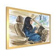 thumbnail image 2 of Designart 'Arabian Lady Driving A Car I' Modern Framed Art Print, 2 of 4