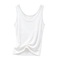 thumbnail image 3 of Women Pajama Tops Solid Crew Neck Sleeveless Loose Soft Layering Casual Tank Sleep Top, 3 of 5