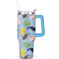 thumbnail image 2 of 40oz Cute Colorful Axolotl Stainless Steel Flip Straw Tumbler Spill Proof Travel Cup Double Wall Vacuum Insulated Coffee Mug with Top Handle, 2 of 6