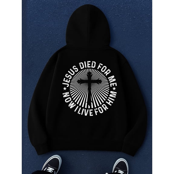 Jesus Died For Me hoodies Christianity men's graphic hoodies black For Winter Casual Daily Wear autumn spring streetwear christian vintage christianity pamuk Original Unisex hoodie