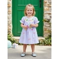 thumbnail image 6 of BemeyourBBs Jesus Loves Me Baby Girl Outfit Toddler Girls Christmas Easter Dress Christian Baby Clothes Ruffle Short Sleeve Crew Neck Striped Dress Baptism Church Outfit, 6 of 8