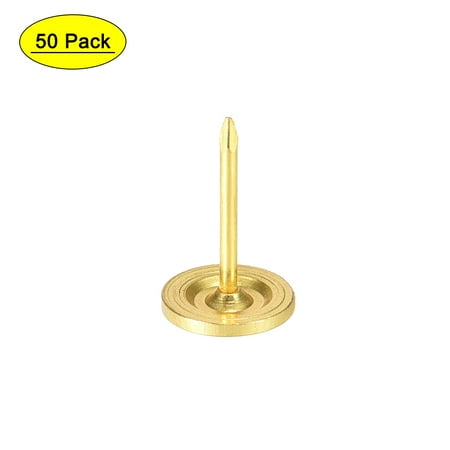 

Uxcell 11mmx17mm Flat Head Gold Tone Furniture Nails Tacks 50 Pack